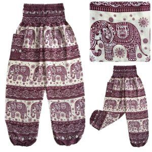 Red Bali Striped Elephant Pants